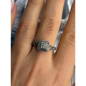 925 Sterling Silver White Sapphire Ring Size 9